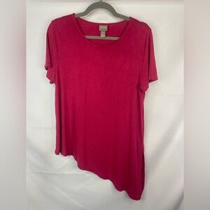 Chicos hot pink A symmetrical lightly woven blouse. Womens size medium Chicos 1